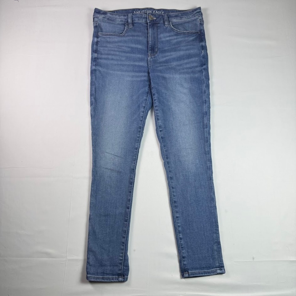American Eagle Ne(x)t Level Stretch Jegging Crop Jeans Medium Wash Blue 12 Long